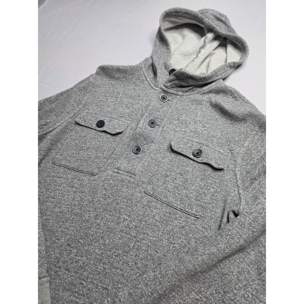 Banana Republic Hoodie Men's Medium Gray Cotton Fleece Lined Long Sleeve Casual - Picture 3 of 7